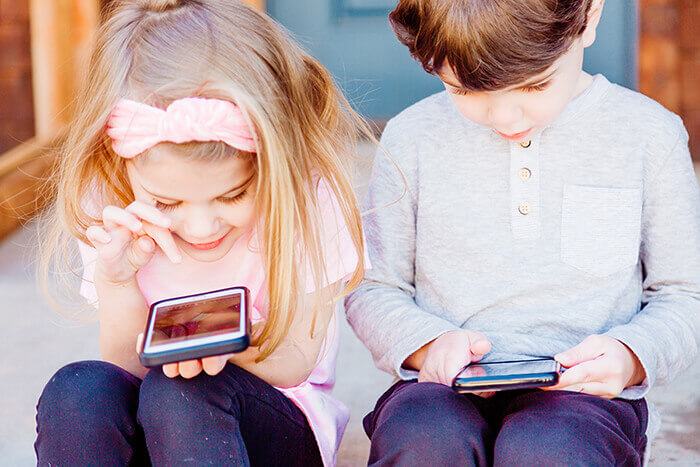Kids on mobile devices